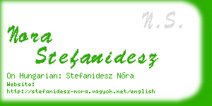 nora stefanidesz business card